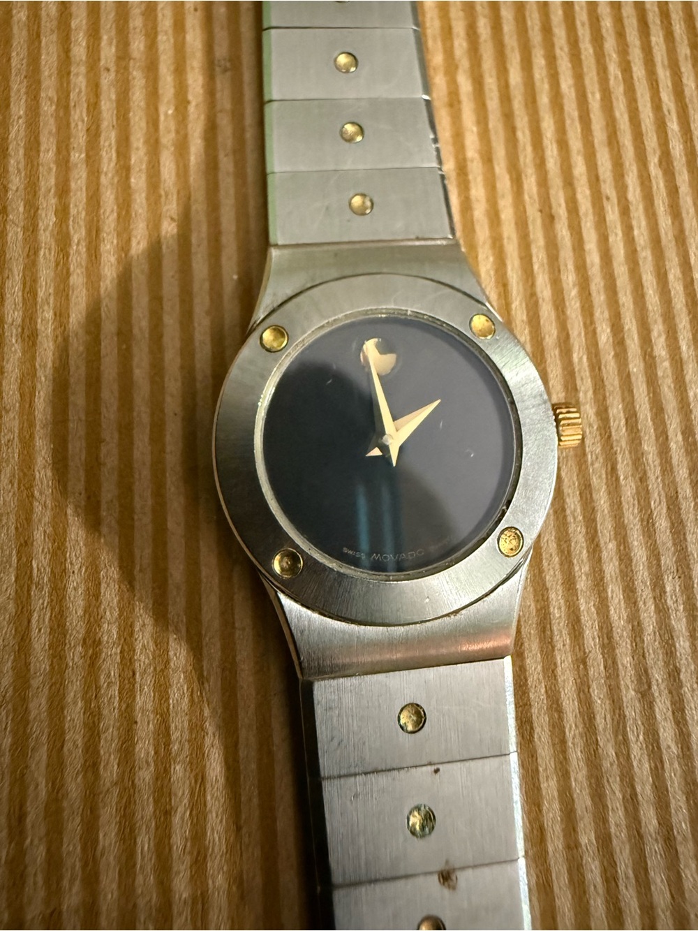 Movado Silver and Gold Two-Tone Stainless Steel Dress Watch